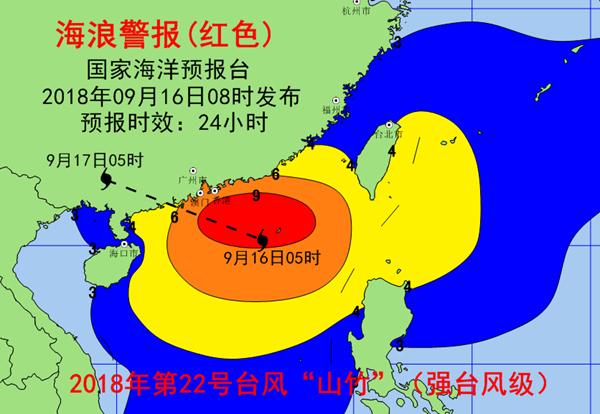 海浪红色警报：广东近岸海域将现5到8米巨浪到狂浪