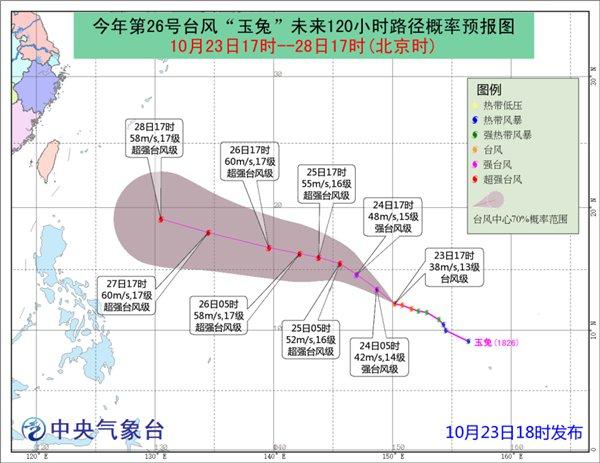 台风“玉兔”28日前对我国海区无影响