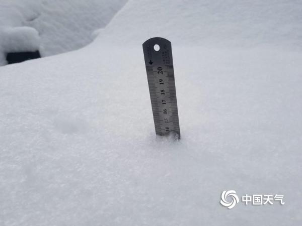 甘肃会宁迎来大范围降雪 最大积雪深度15厘米