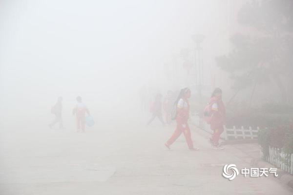山东威海大雾锁城 能见度不足百米市民“摸索着前行”