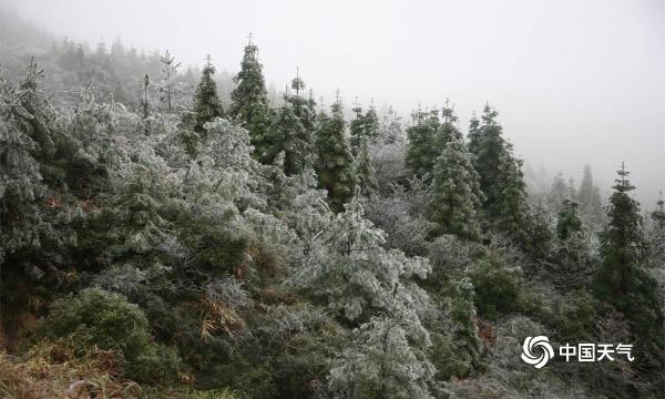 福建三明建宁现雨凇景观美如画
