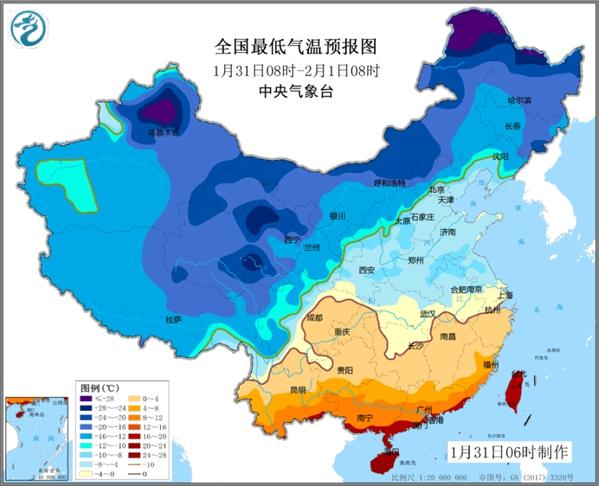 寒潮蓝色预警：江南华南等地部分地区降温可达10～12℃