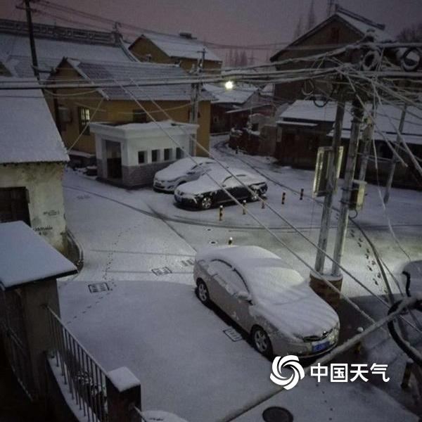 上海迎来农历猪年初雪 地面屋顶见白