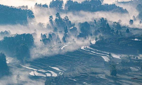 云雾深处有人家 重庆南川平流雾美景似仙境