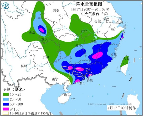 今夜起江南华南再迎强降水 需防范地质灾害和强对流天气