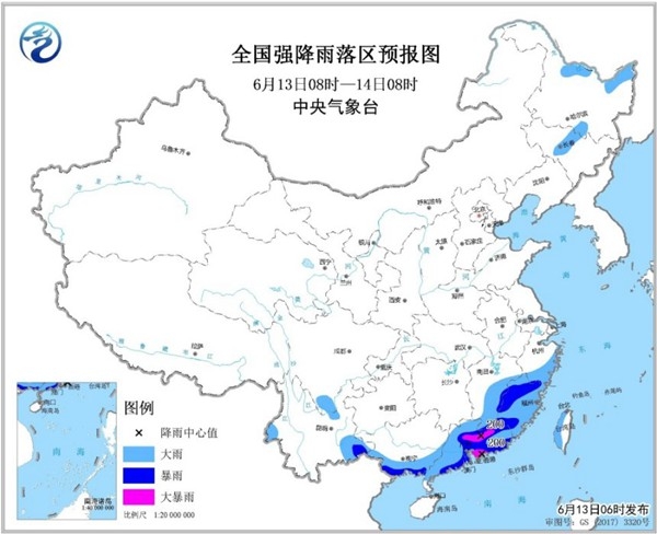 暴雨黄色预警：广东福建浙江黑龙江等地有大雨或暴雨