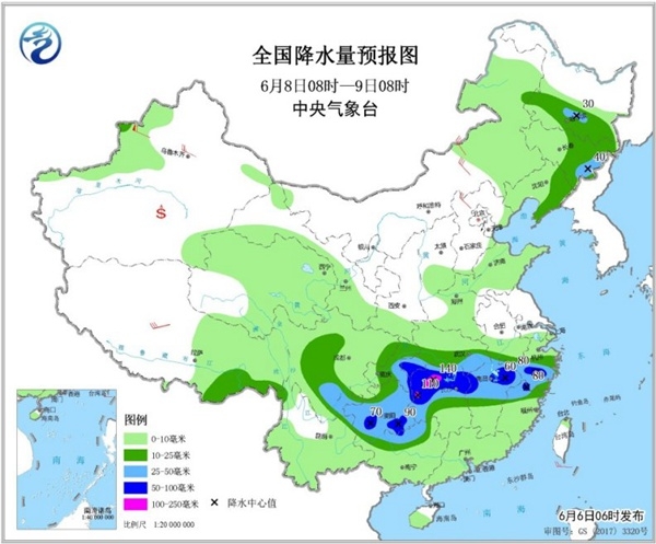 强降雨区东移 江苏湖南等地将有大暴雨