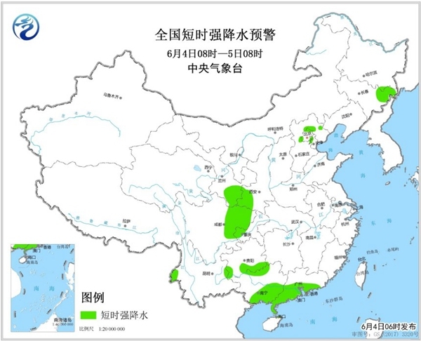 强对流蓝色预警 吉林河北山东四川等地将有雷暴大风