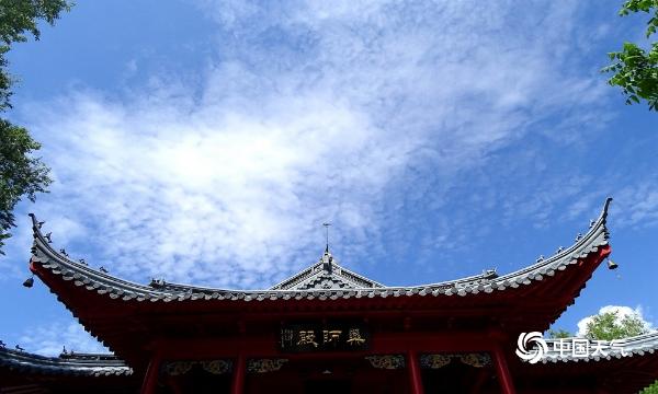蓝天白云下哈尔滨极乐寺的惊艳瞬间
