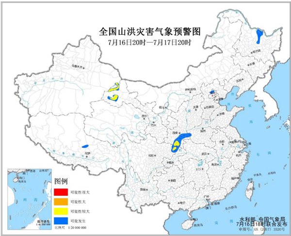 山洪预警！陕西四川甘肃新疆四地局地风险高