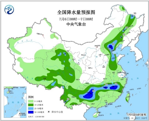 云南江西等11省区有暴雨 北方多地超40℃