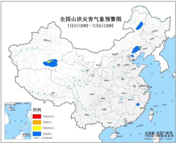 内蒙古辽宁新疆等局地发生山洪灾害可能性较大