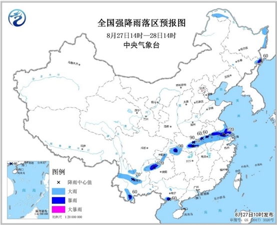 暴雨蓝色预警：湖北重庆等9省市有大到暴雨