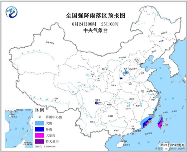 暴雨预警！福建广东台湾局地有大暴雨或特大暴雨