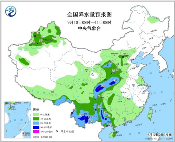 华西秋雨“仍在线” 北方秋意正浓南方夏日炎炎