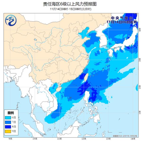 今日我国雨雪稀少 东部南部海区有强风