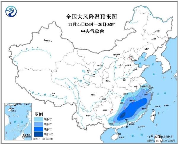 江南华南局地降温超10℃ 南方7省会开启入冬进程
