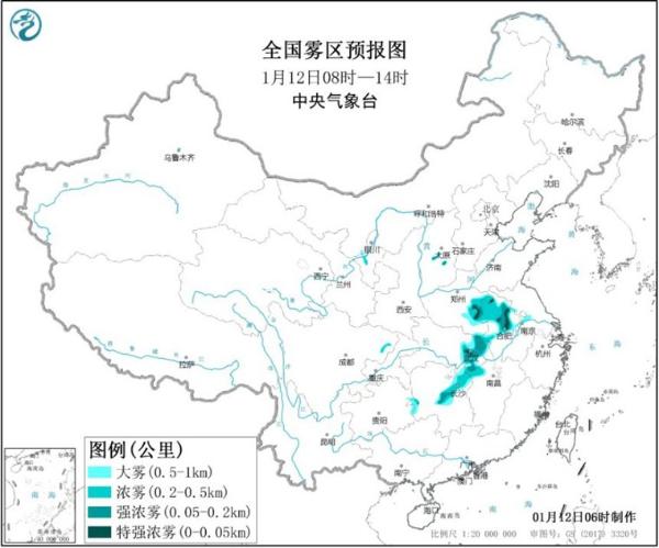 大雾黄色预警！安徽湖北湖南等局地有能见度不足50米特强浓雾！
