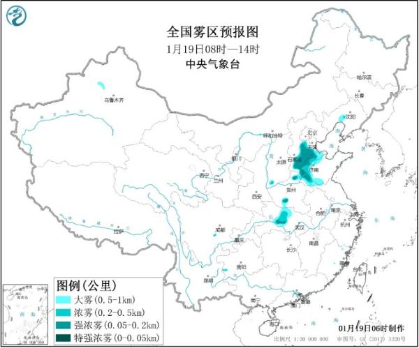 大雾黄色预警 河北山东局地能见度不足50米
