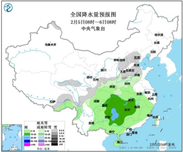 今明两天南方降雨明显 华北黄淮等地有降雪