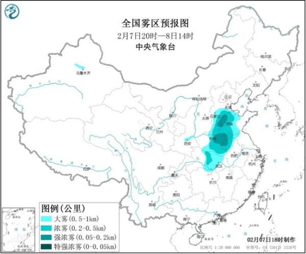 大雾黄色预警：河北河南山东等地有浓雾