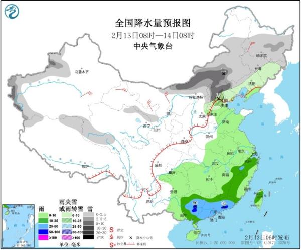 中东部强寒潮今日启幕 雨雪降温齐上阵