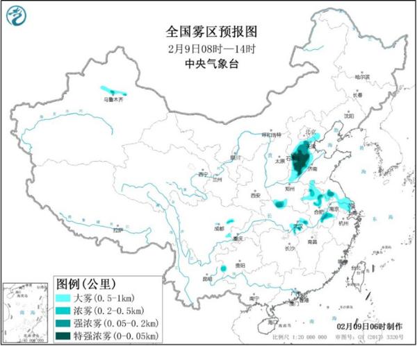 大雾黄色预警继续！河北山东局地能见度不足50米