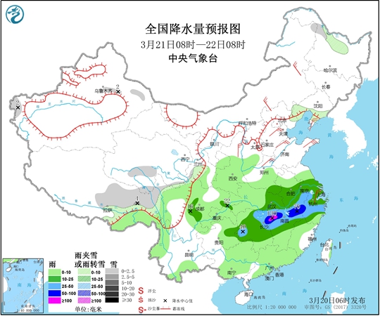 南方明日雨水再起 中东部大部较常年偏暖