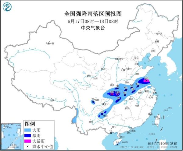 暴雨预警！江苏北部、湖北西部、重庆北部等地局地有大暴雨