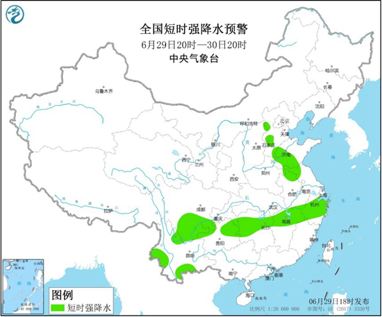 强对流天气蓝色预警 9省区将有8至10级雷暴大风