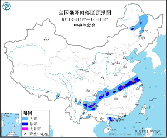 暴雨黄色预警 江苏安徽湖北贵州局地有大暴雨
