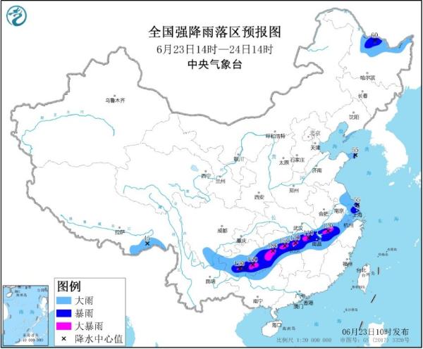 10省区市将有大到暴雨 湘赣皖黔4省局地有大暴雨