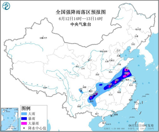 暴雨黄色预警 贵州湖北安徽江苏局地有大暴雨