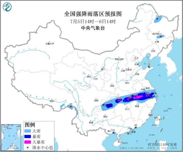 暴雨预警升级！安徽湖北湖南浙江等地部分地区有大暴雨