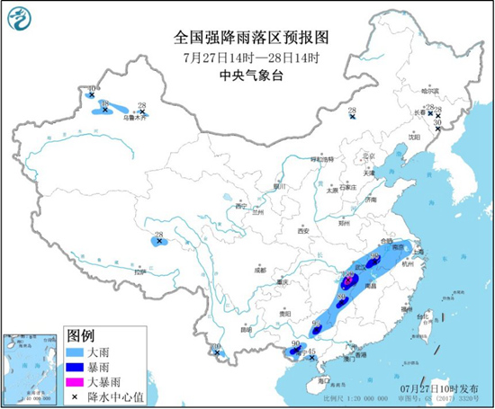 暴雨蓝色预警 湖南湖北安徽等地部分地区有大到暴雨