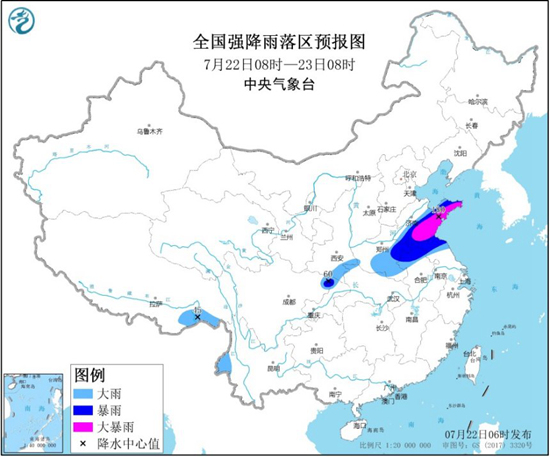 暴雨黄色预警 河南江苏四川等9省区市有大到暴雨山东局地大暴雨