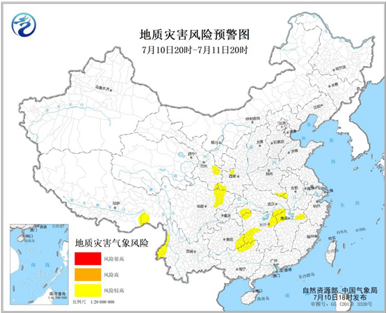 地质灾害预警：安徽江西等地发生地质灾害气象风险较高