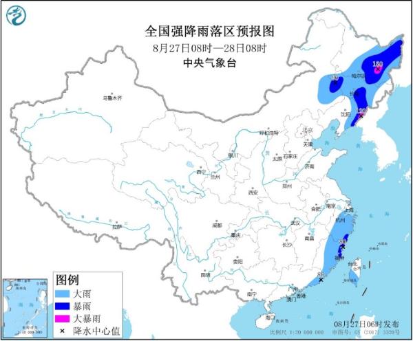 暴雨预警！黑龙江辽宁等地部分地区有大暴雨