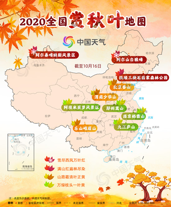 全国赏秋叶地图出炉！看看哪儿是周末赏景好去处