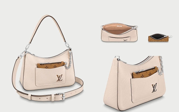 LV新热款「二合一小包包」两款背带+老花小袋，手机皮夹同步装！买这咖抵三个包！