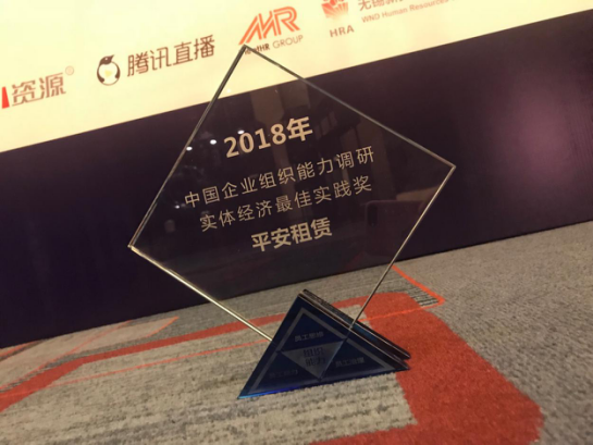 平安租赁荣获“2018年中国企业组织能力调研最佳实践奖”