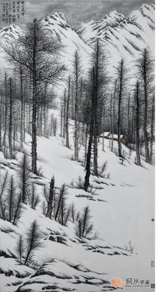 国画中的雪景山水画，当代名家吴大恺 雪中之境如此深邃
