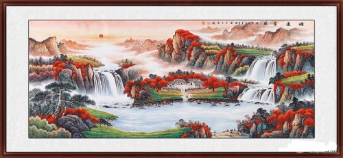 中式客厅装饰怎样的一幅画更合适？我独爱画中的一山一水