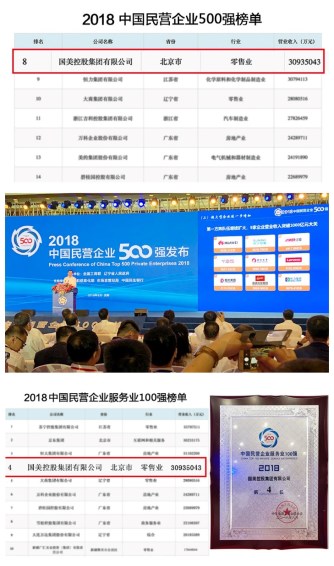 国美控股上榜2018中国民营企业500强