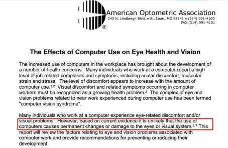 美国专家经20年调查后发现，电子化产品使用与近视并无关联
