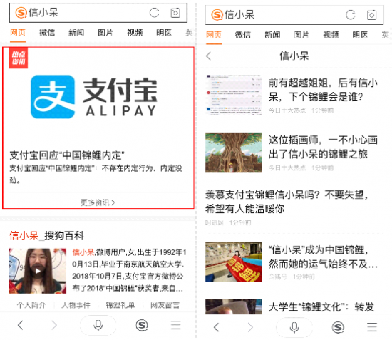 “中国锦鲤”为何是信小呆？搜狗搜索App让你一搜即知