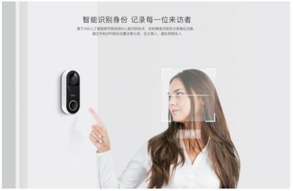 门前异动监控、AI人脸识别…360发布黑科技智能门铃