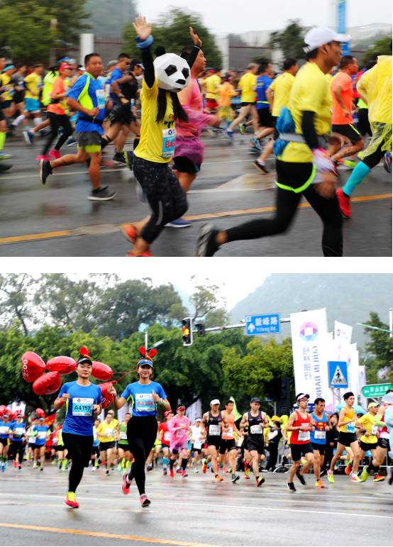 畅跑烟雨桂马2018桂林银行桂林国际马拉松赛激情开跑