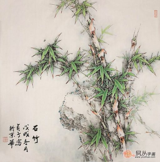 最漂亮的竹子画欣赏，一位擅长画彩竹的花鸟画家——赵俊贞