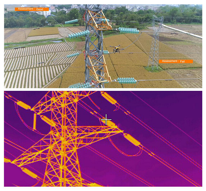 红外相机云台+普宙工业无人机在电力巡检领域的燃烧过程